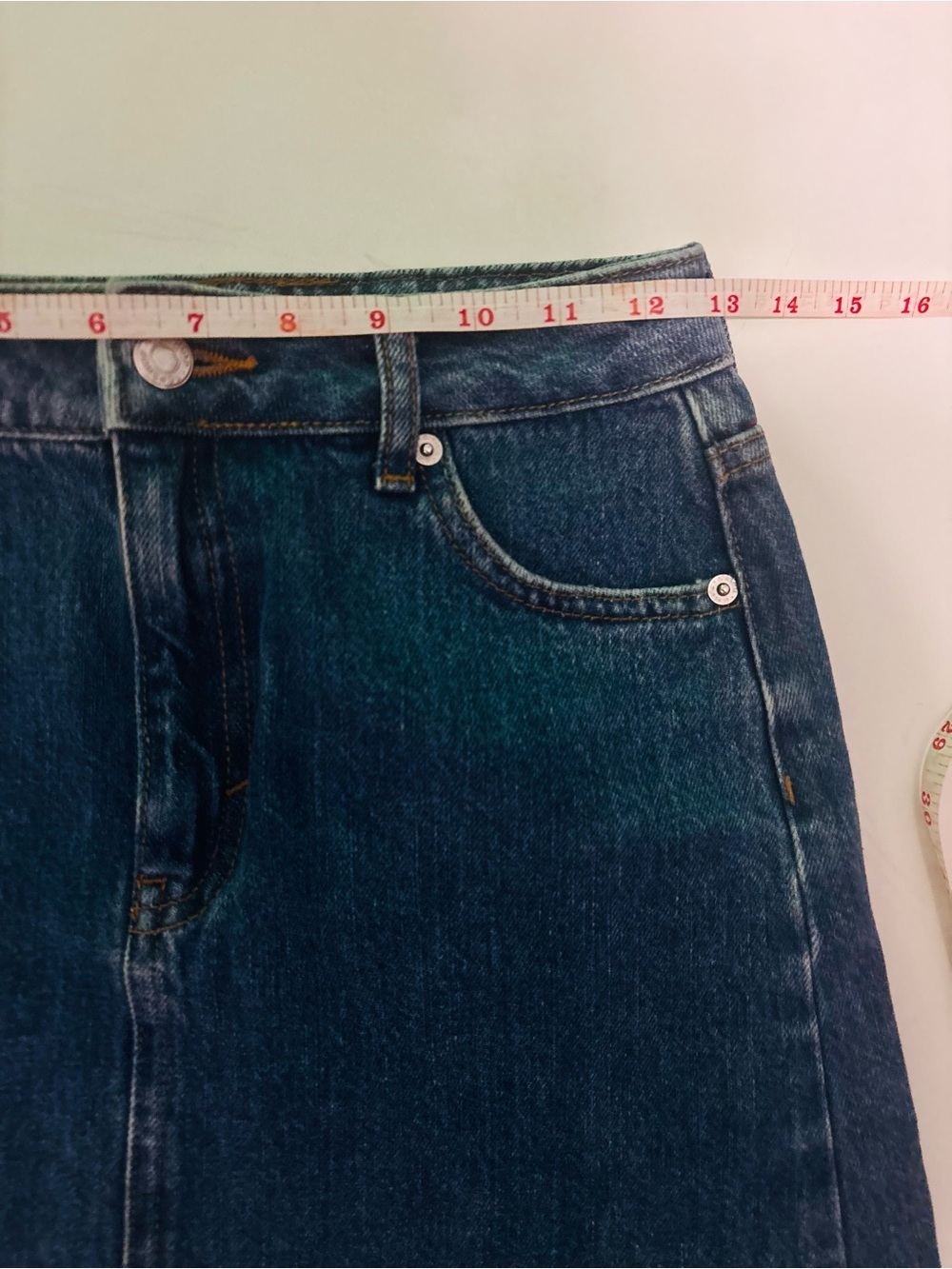 Topshop Blue Denim A-Line Mini Skirt - Picture 4 of 4